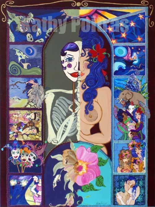 The Human Cartoon. Acrylic on Gallery Canvas by artist Kathy Poitras