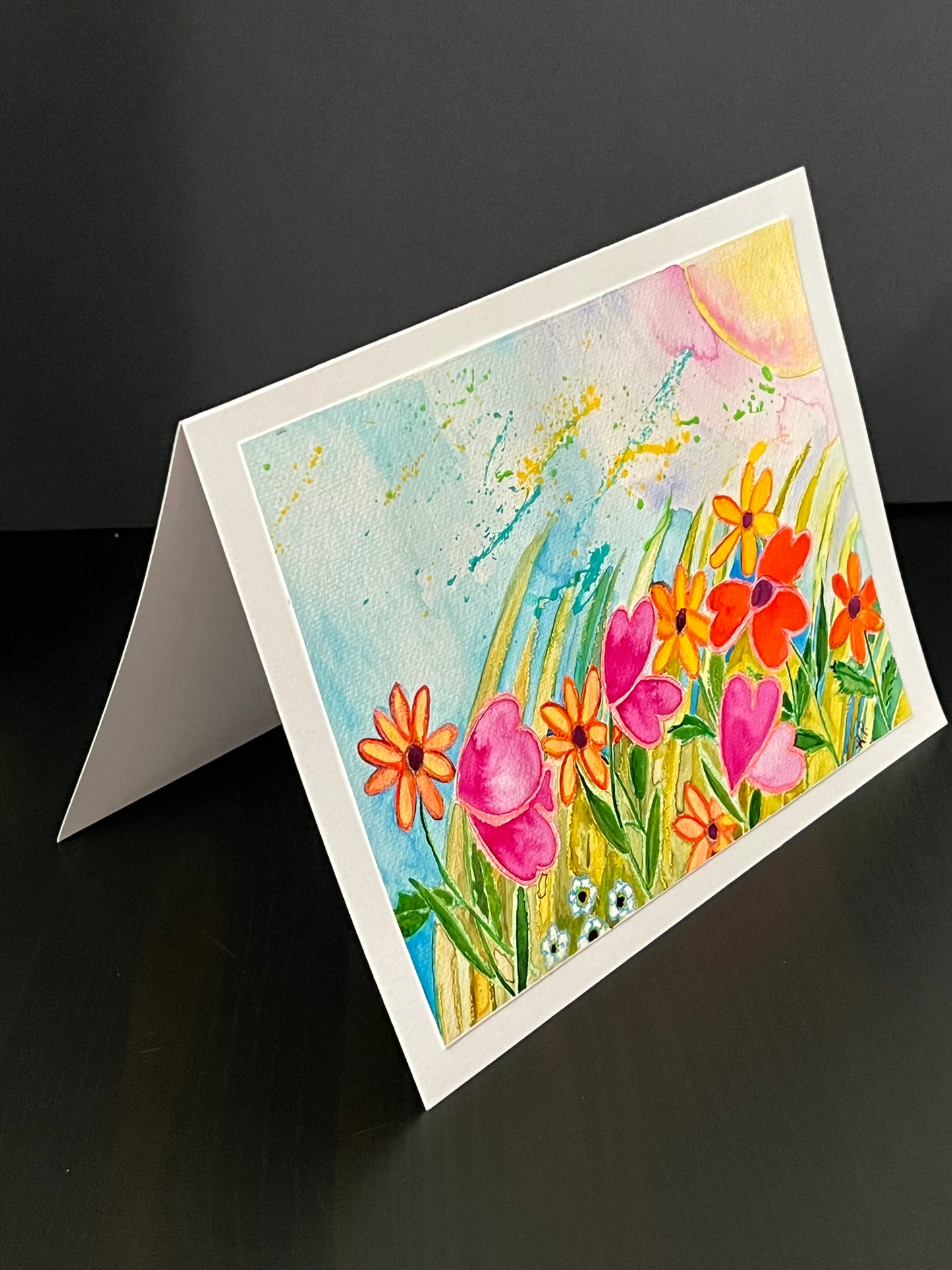 "Happy Meadow" Mixed media on watercolor paper