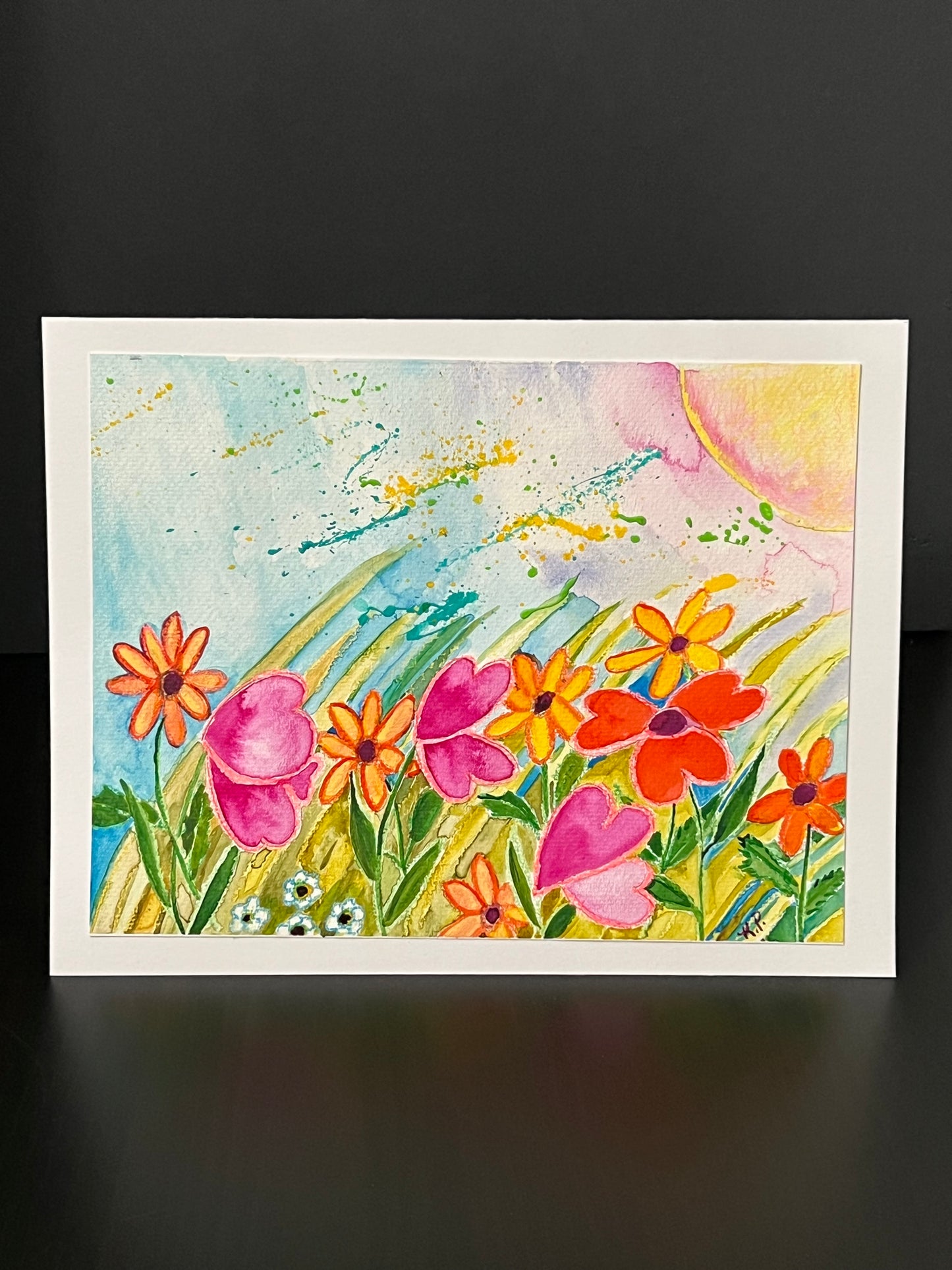 "Happy Meadow" Mixed media on watercolor paper