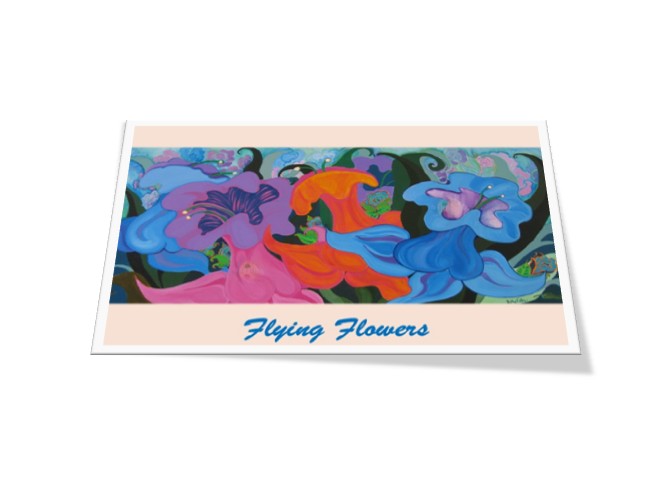 Flying Flowers – Original Acrylic Painting by Kathy Poitras (Prints Available)