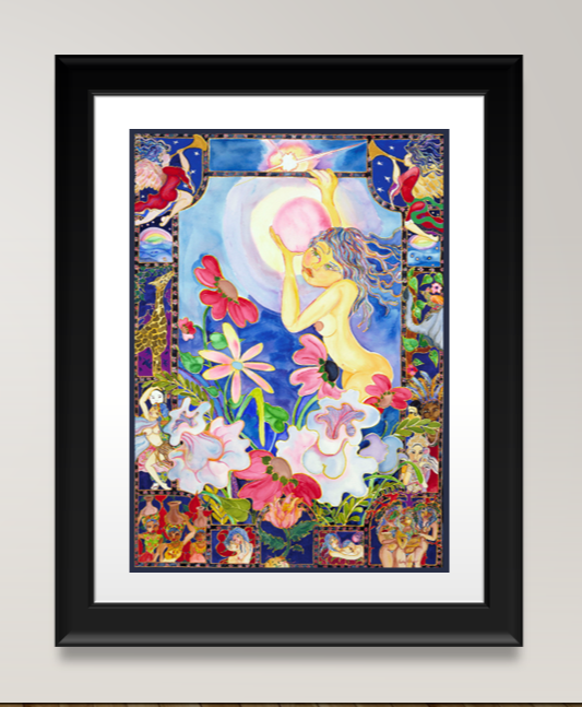 "Ascending" watercolor and ink spiritual painting