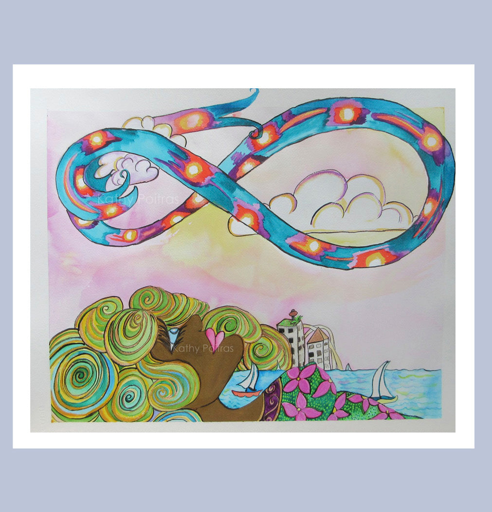 Hand Made Birthday Card, Art Card. Infinity Goddess