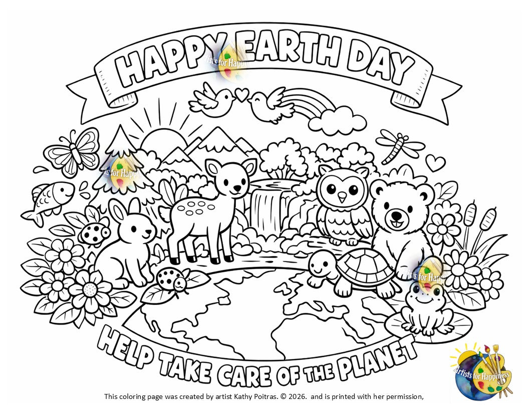 🌍 Earth Day Printable Coloring Page for your students or family