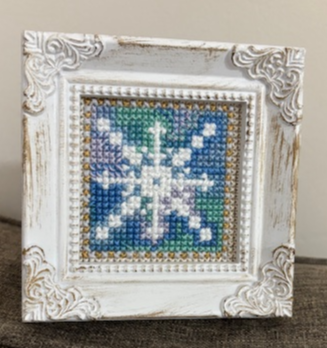 One-of-a-Kind Framed Cross Stitch –Snowflake.