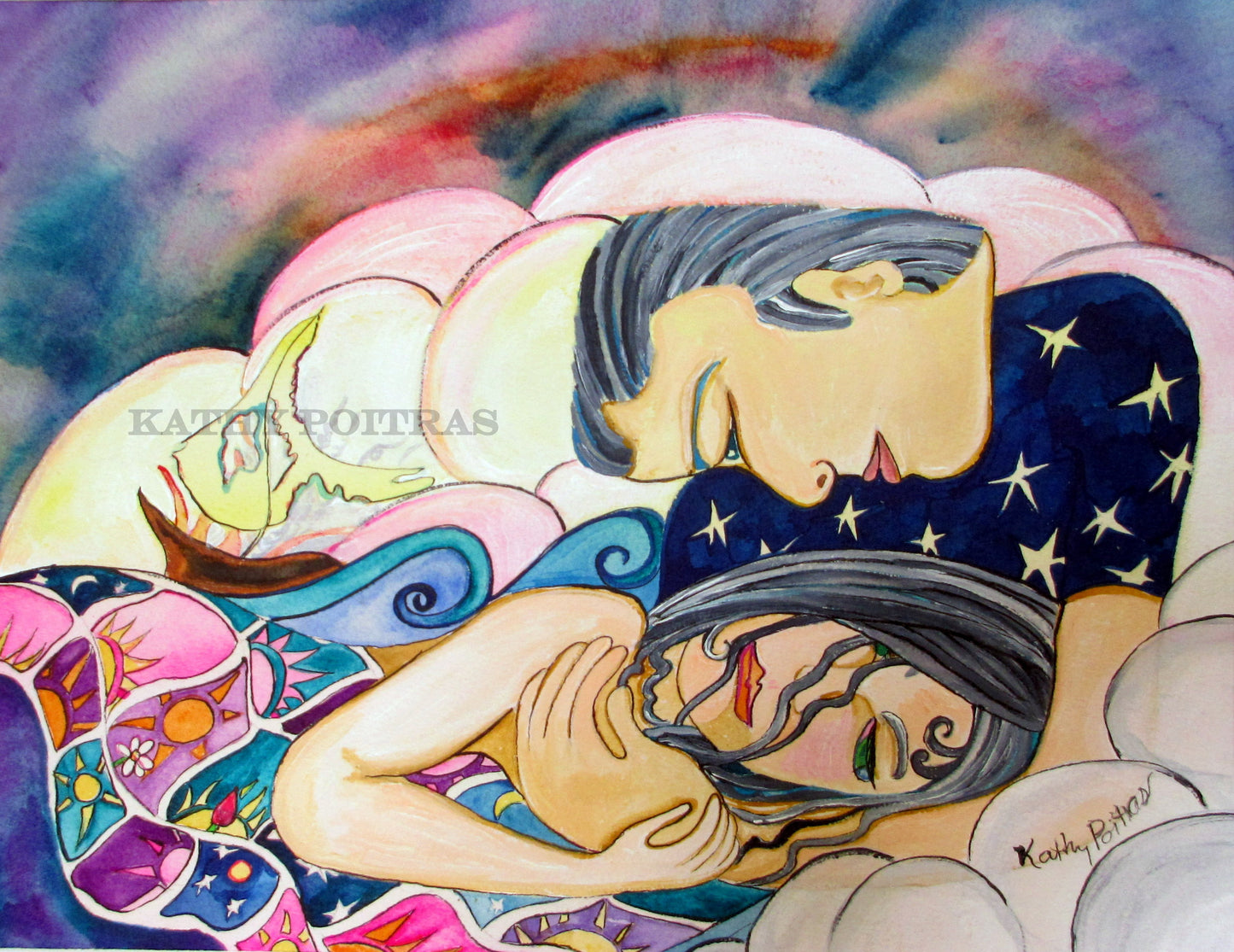 After the Storm. Original watercolor and ink painting