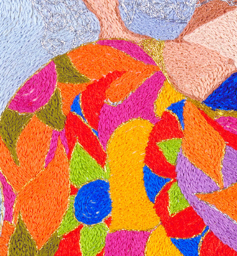 Tribute to Performing Artists. Original hand embroidery by artist Kathy Poitras.