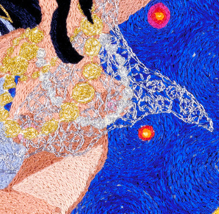 Tribute to Performing Artists. Original hand embroidery by artist Kathy Poitras.