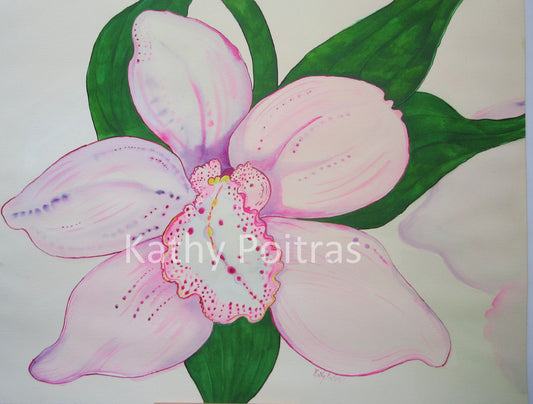 Orchid Blossom watercolor painting