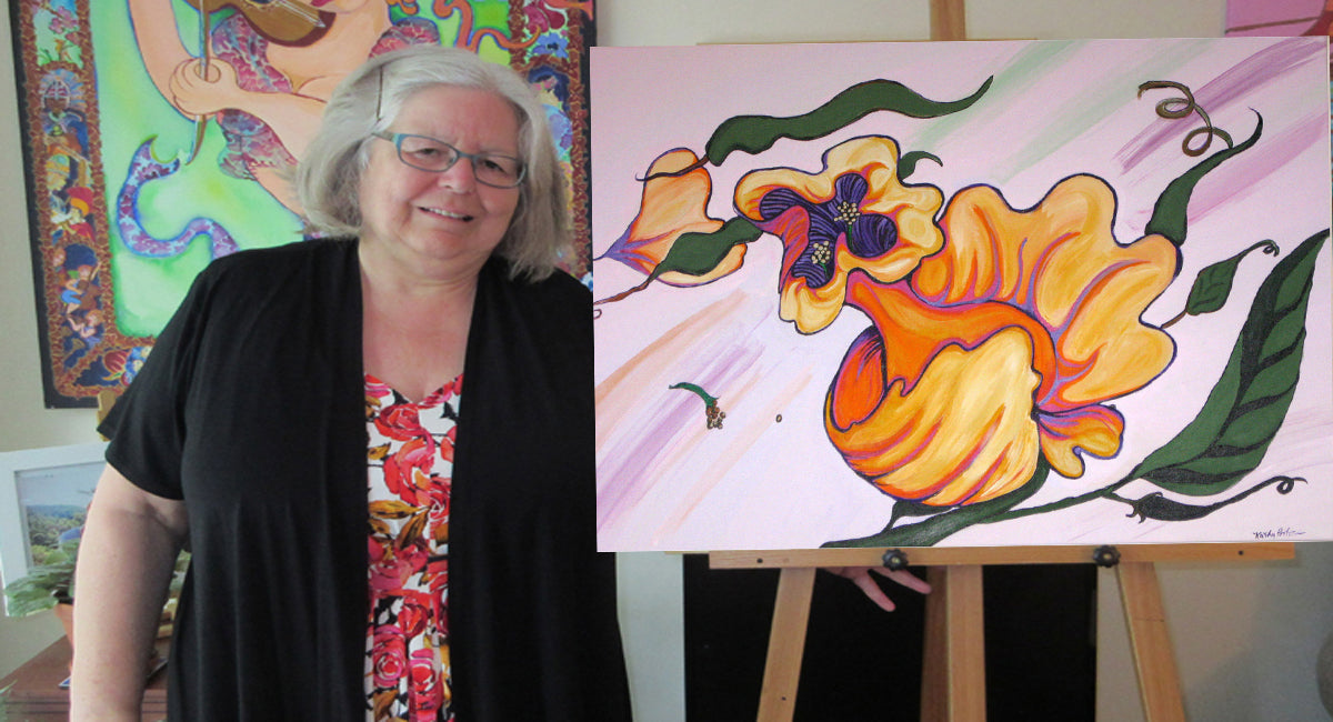 The Defiant One – Bold Abstract Floral Acrylic Painting, 24x36