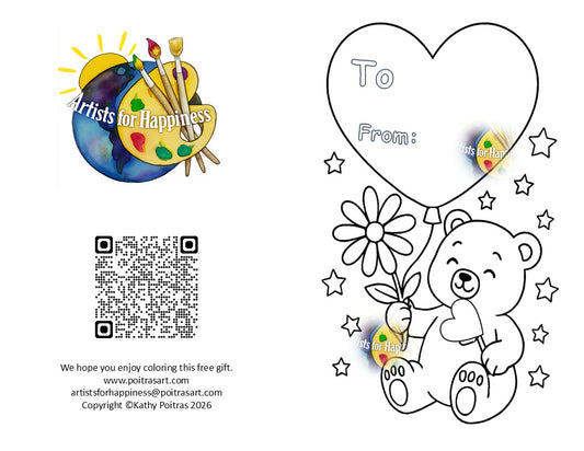 🐻🎨 Color‑Your‑Own Bear Valentine Card