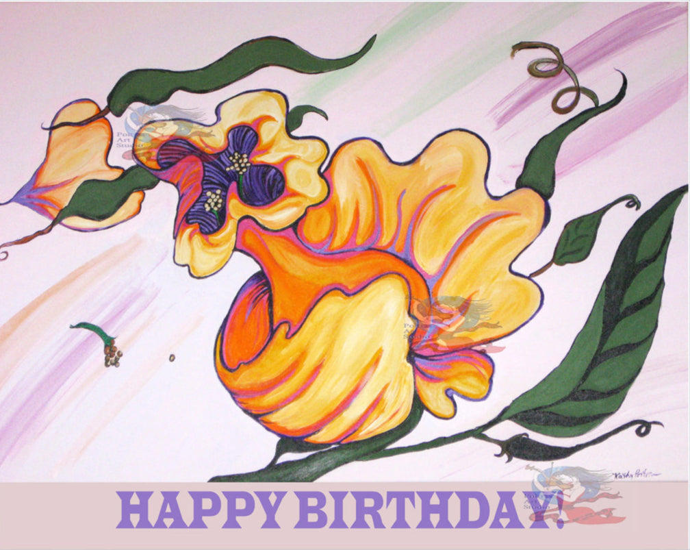 The Defiant One – Bold Abstract Floral Acrylic Painting, 24x36