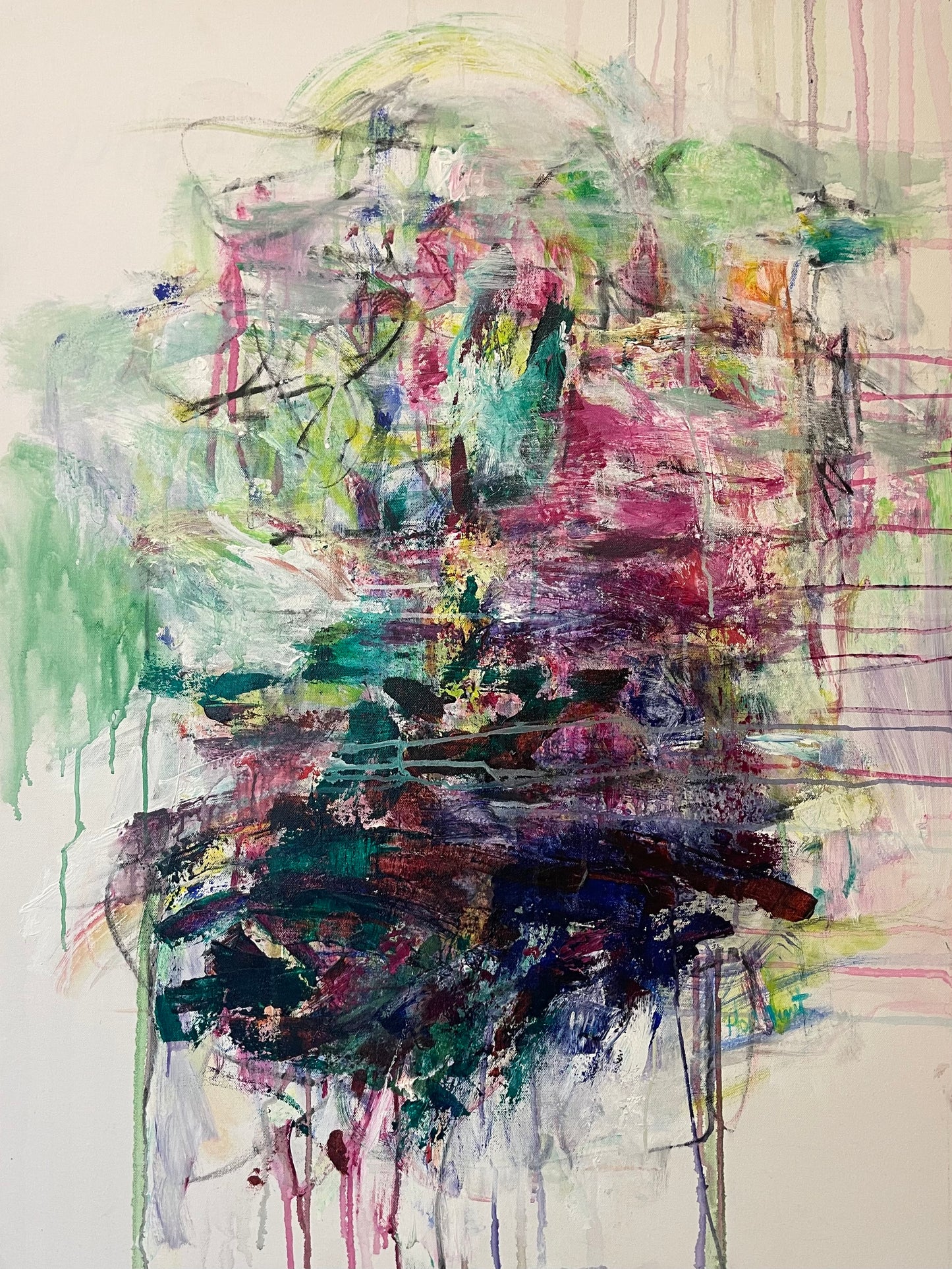 Far Horizon. Abstract painting on gallery canvas by Pamela Holl Hunt