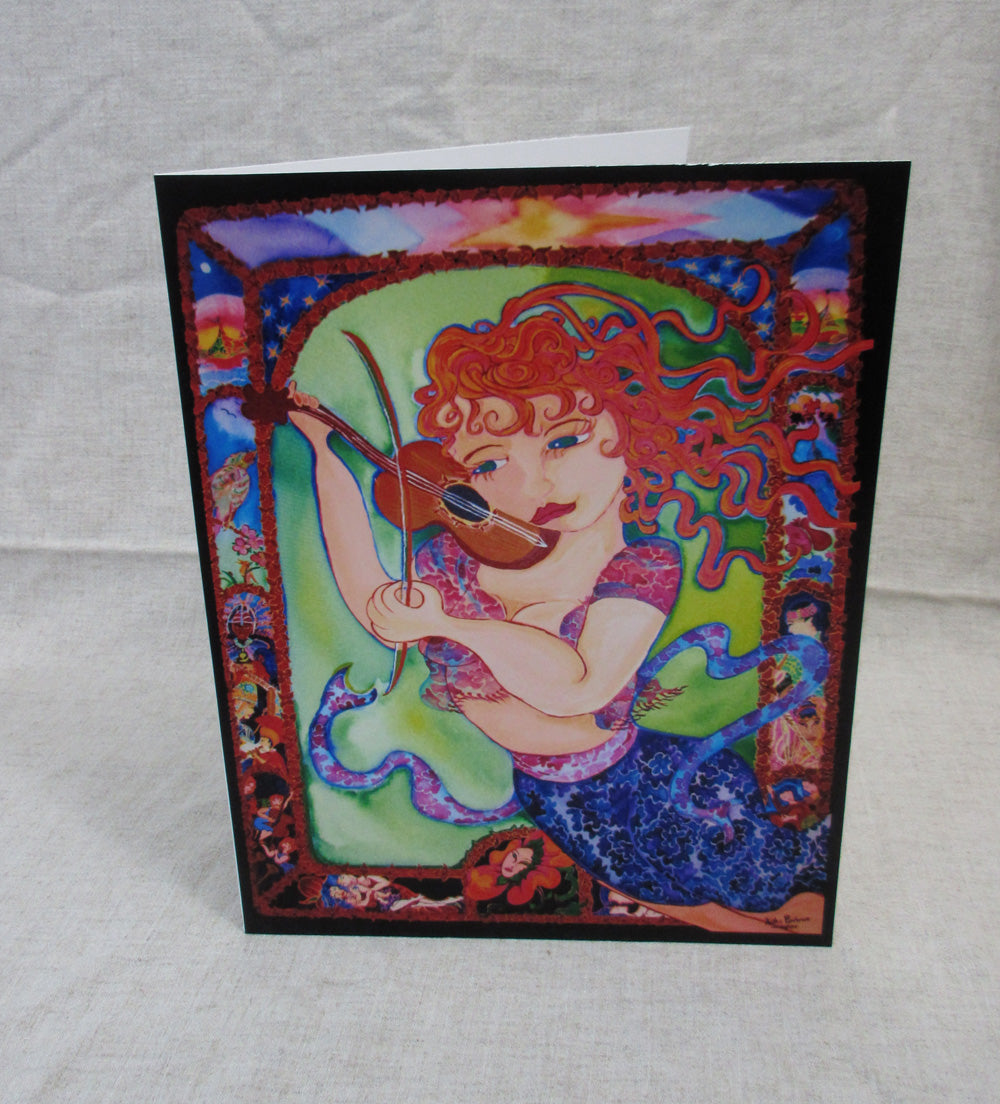 Musical Goddess Ascending . Acrylic Painting on stretched Canvas  By Canadian artist Kathy Poitras