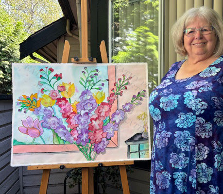 Impression of Gladiolas and Tulips.