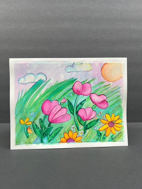 "A pollination garden"     watercolor and ink on paper