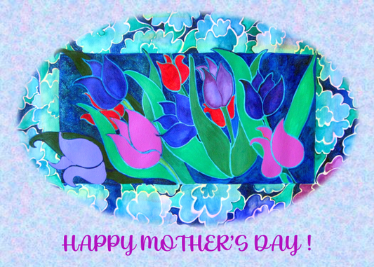 Hand Made photographic Mother's Day Card of "Moody Tulips"
