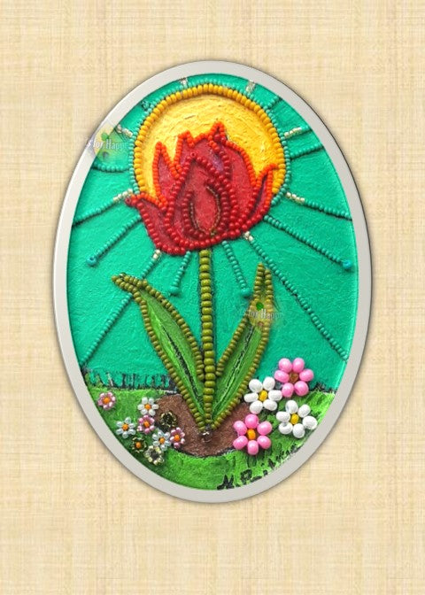 Mother’s Day Art Card – "Red Tulips and Sunshine"