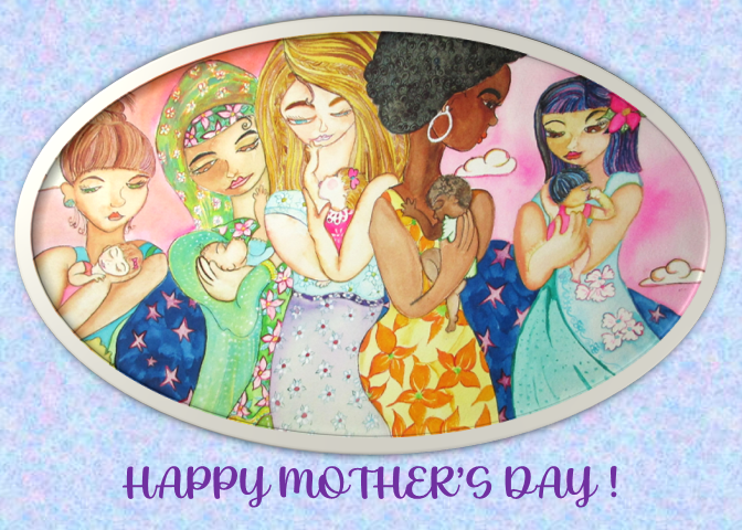 Hand Made photographic Mother's Day Card of "We all Love Our Babies"