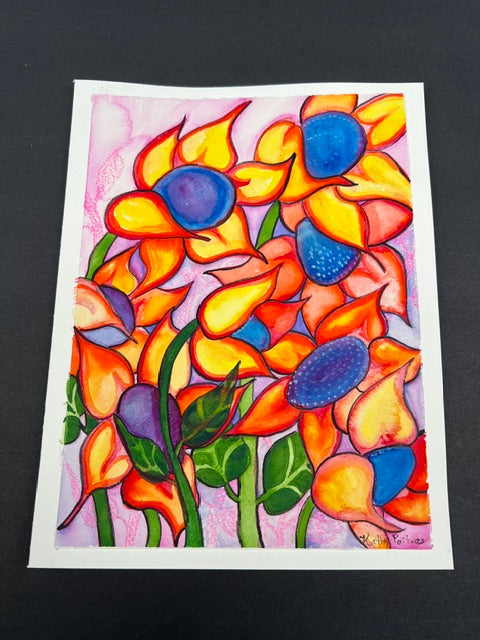 "The Gathering"  watercolor, ink and crayon on 140 lb rag paper