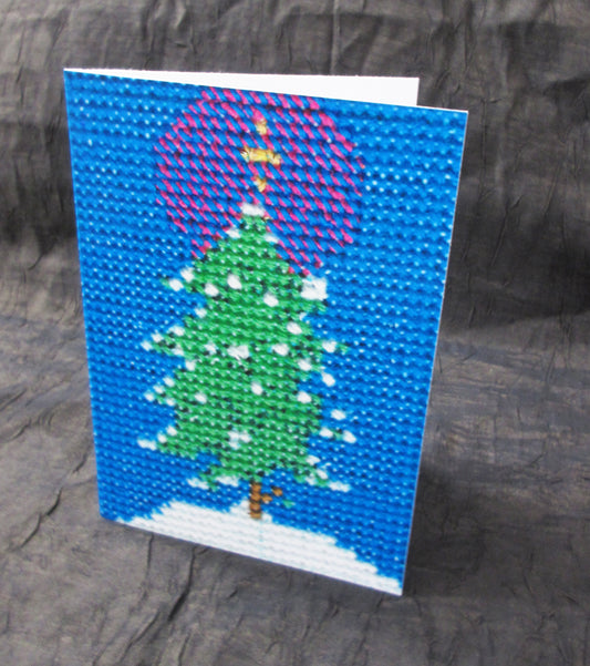 Kathy's cross stitch Tree in the snow Christmas Cards