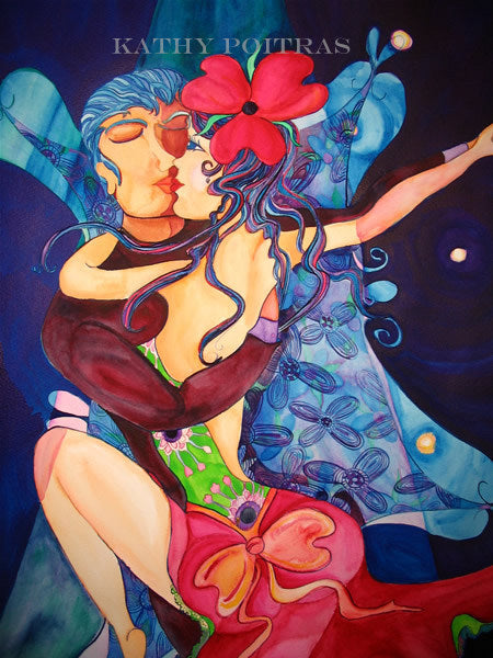 Tango watercolor and ink painting inspired by LOVE!