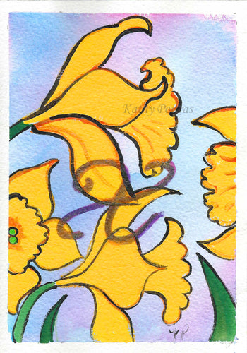 Personalized letter X Birthday Card, Mother's Day Card, of  Daffodils