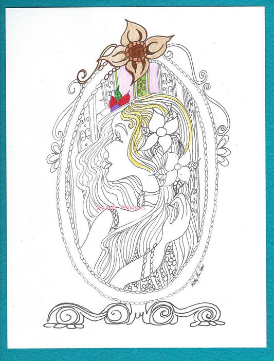 Giant color your own greeting card of "Mirror, Mirror"