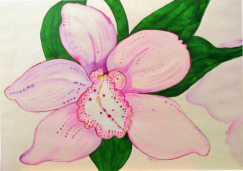 Orchid Blossom  signed archival print looks and feels like a watercolor painting.